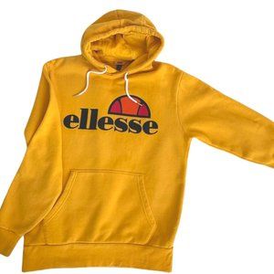 Ellesse SL Gottero OH Hoodie Mens Sz M Yellow Graphic Print Long Sleeve Pullover